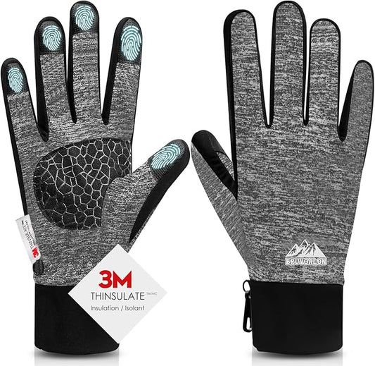 Bruvoalon Winter Gloves for Women & Men, 3M Thermal Insulation, Lycra Fabric, Windproof, Touchscreen, Anti-Slip, Cold Weather