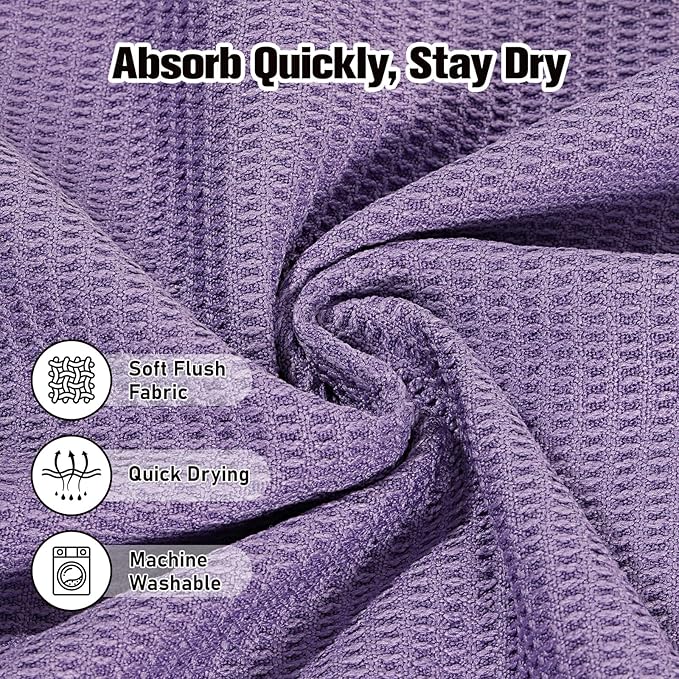 MoKo Hot Yoga Towel, Non-Slip Yoga Mat Towel with Grip Dots, 74.4"×27.3" Yoga Mat Cover for Pilates, Fitness, Meditation