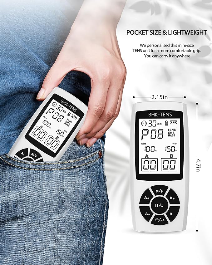 EMS Muscle Stimulator for Pain Relief Therapy, Electronic EMS TENS Unit Machine for Shoulder Pain Relief, Tens Massager for Neck Pain Relief, Sciatica Pain Relief