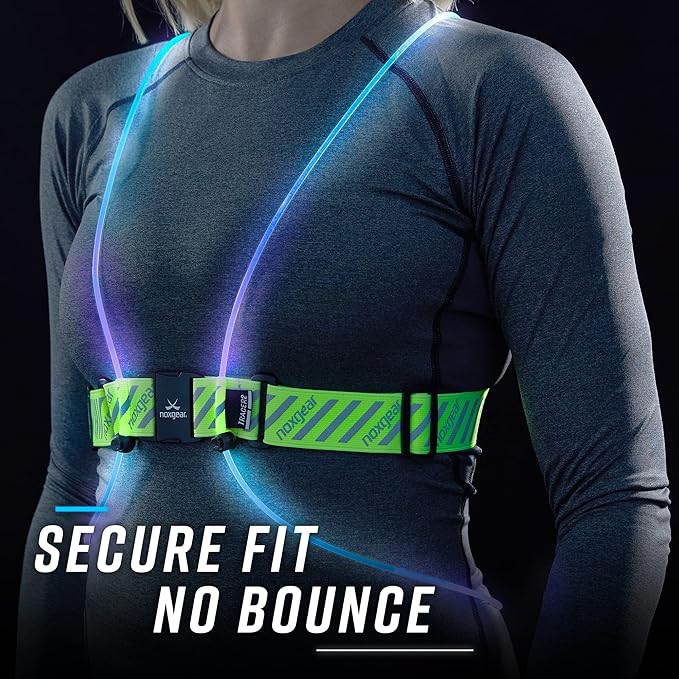 noxgear Tracer2 Multicolor Light Up and Reflective Running Vest | Rechargeable, Ultra-bright Running Lights for Runners