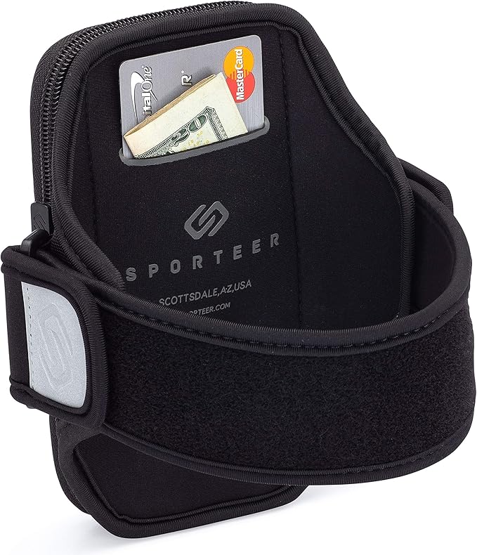 Sporteer Velocity V7 Running Armband - Compatible with iPhone 17, 17 Pro, 16, 16 Pro, 15, 15 Pro, 14, 14 Pro, Galaxy S25, S24, S23, S22 5G, Google Pixel, and Many More Mobile Phones - Fits Cases