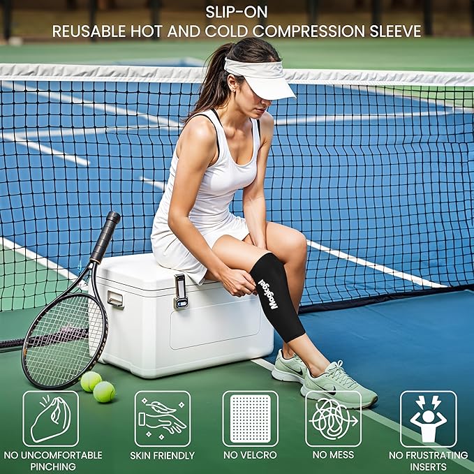 Magic Gel Small Knee & Elbow Ice Pack Sleeve 1 Pack – Reusable Hot & Cold Therapy Wrap for Targeted Relief – Compact Compression Fit for Injury Recovery, Tendonitis, and Swelling