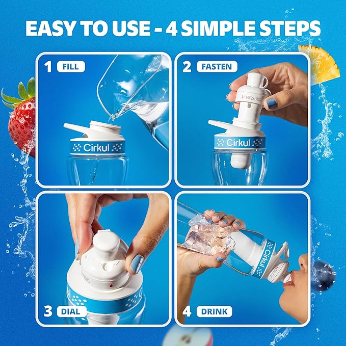 Cirkul GoSip Caffeine Flavor Water Variety Pack, Makes 36 Drinks, No Sugar, Zero Calorie Drink Mix, (2 Blue Raspberry, 2 Black Cherry, 2 Strawberry Watermelon)