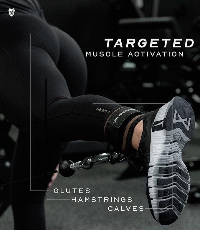 Gymreapers Ankle Straps For Cable Machine Kickbacks, Glute Workouts, Lower Body Exercises - Adjustable Leg Straps with Neoprene Padding