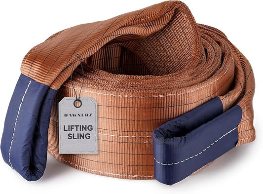 Industrial Lifting Sling 26400 Lbs Vertical WLL 20ft - Eye and Eye Flat Polyester Web Sling 12 tons WLL - Crane Synthetic Lifting Strap for Construction (7.1" x 20')
