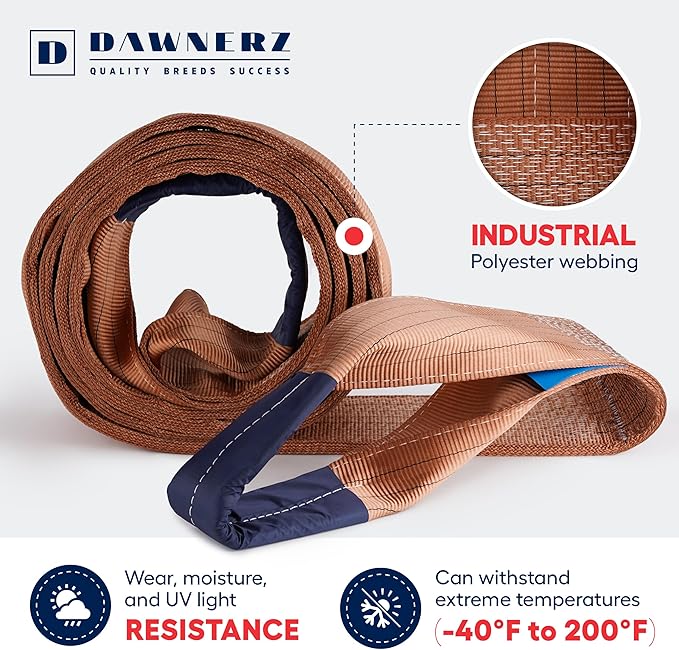 Industrial Lifting Sling 26400 Lbs Vertical WLL 20ft - Eye and Eye Flat Polyester Web Sling 12 tons WLL - Crane Synthetic Lifting Strap for Construction (7.1" x 20')