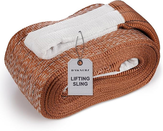 Heavy Duty Industrial Lifting Sling 13200 Lbs Vertical WLL 30ft - Dawnerz Eye and Eye Flat Polyester Web Lifting Sling - Crane Lifting Strap for Construction, Boat Lift Strap (7.1" x 30')