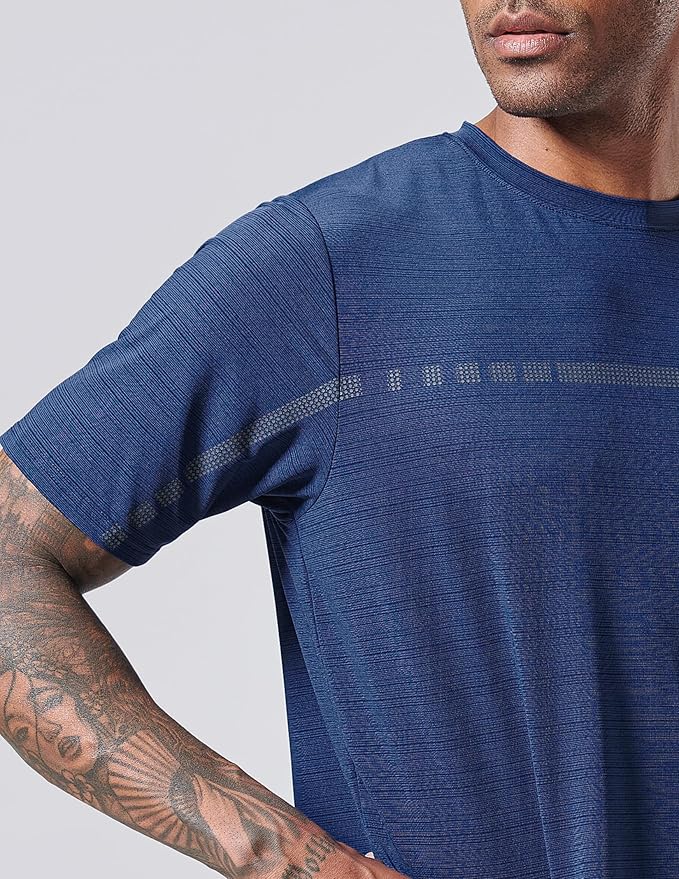 5 Pack Men’s Active Quick Dry Crew Neck T Shirts | Athletic Running Gym Workout Short Sleeve Tee Tops Bulk