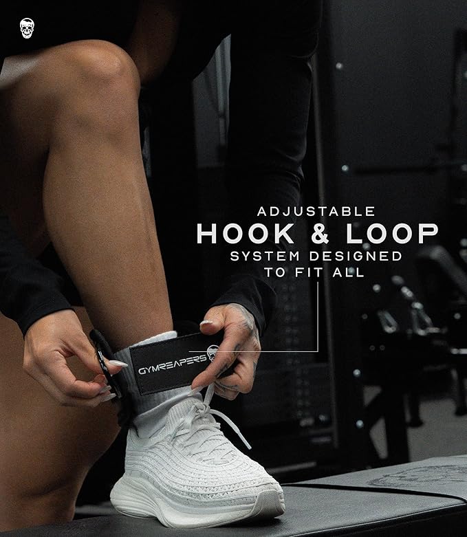 Gymreapers Ankle Straps For Cable Machine Kickbacks, Glute Workouts, Lower Body Exercises - Adjustable Leg Straps with Neoprene Padding