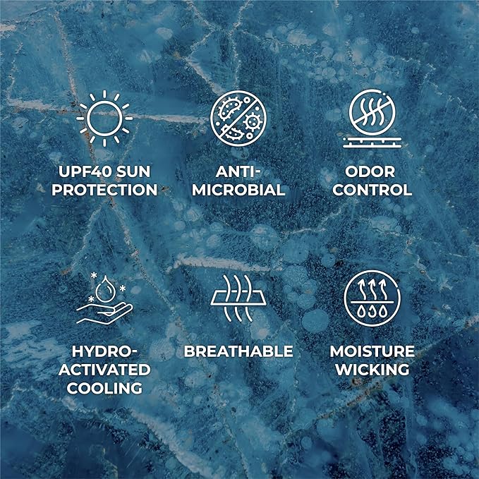 SHAKEitCOOL Original Cooling Towel โ Be Cool in Style - Heat Relief, Soft, Lightweight, Sun Protection, Easy Clean - Perfect for Biking, Running, Yoga, Gym, Gardening - Green Topo