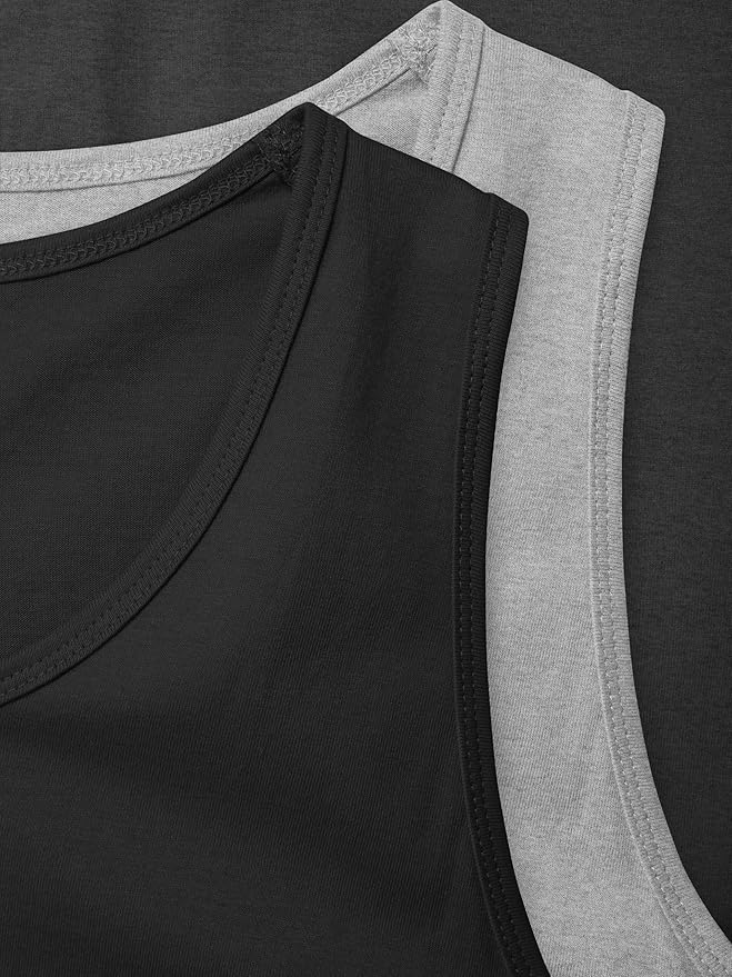 Hat and Beyond Mens Tank Top Soft Performance Boxing Gym Shirts Plain Muscle Tee