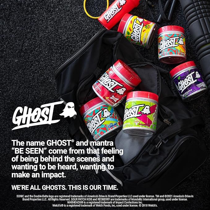 GHOST Legend Pre Workout Powder, Sonic Cherry Limeade - 30 Servings – Pre-Workout for Men & Women with Choline, L-Citrulline, & Beta Alanine for Energy & Focus