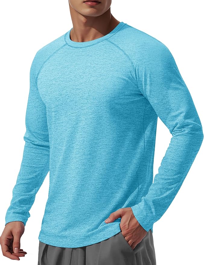 MAGCOMSEN Men's Long Sleeve Shirts UPF 50+ UV Sun Protection Athletic Shirts for Hiking Running Workout Rash Guard