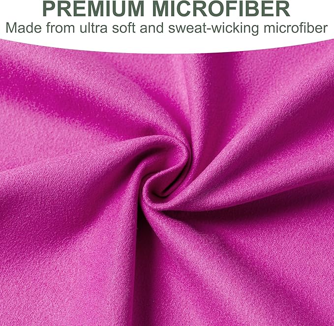 Camping Towel,2 Pack Microfiber Travel Sports Towel,Quick Dry - Super Absorbent - Ultra Compact -Ultra Soft - Lightweight.Suitable for Gym,Yoga,Trip,Beach, Shower, Backpacking,Pool(Purple)
