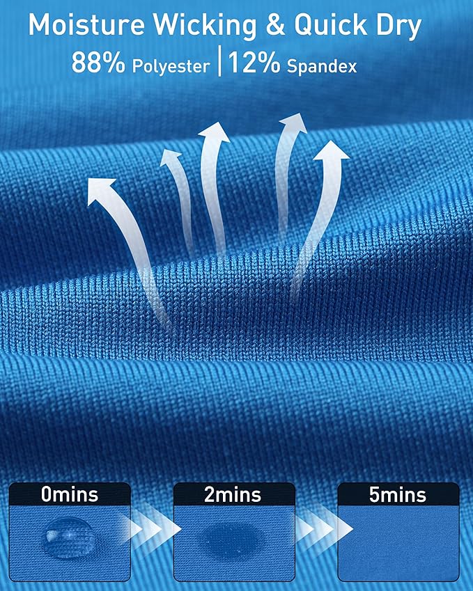 Roadbox Mens Compression Shirt, Cool Dry Long Sleeve Workout Shirts, Running Athletic Football Gym Base Layer Tops UPF 50+