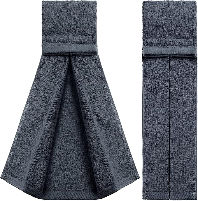 Shimeyao 2 Pcs Cotton Sports Football Towel with Closure Pitching Football Sweat Towel for Sports Gym Men Women Accessories(Gray,Classic)