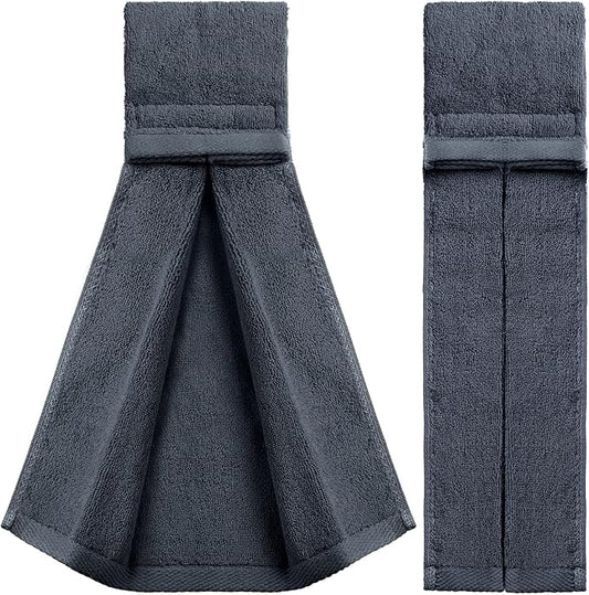 Shimeyao 2 Pcs Cotton Sports Football Towel with Closure Pitching Football Sweat Towel for Sports Gym Men Women Accessories(Gray,Classic)