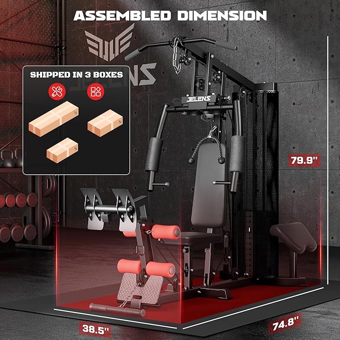 Home Gym, Multifunctional H11 Home Gym Equipment, Workout Station with 150LBS Weight Stack, Exercise Equipment with Pulley System for Full Body Training