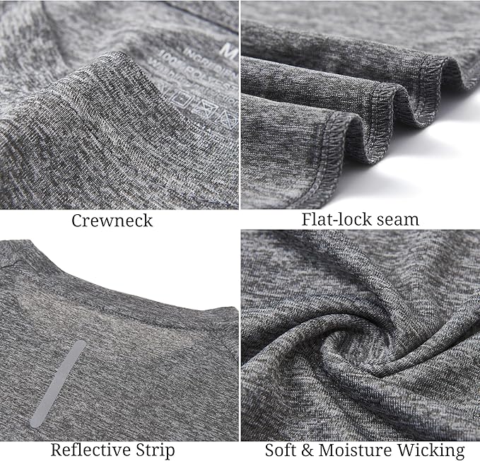 frueo Men's 1/3 Pack Workout Shirts Quick Dry Moisture Wicking Short Sleeve Mesh Athletic T-Shirts