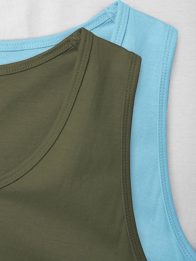 Hat and Beyond Mens Tank Top Soft Performance Boxing Gym Shirts Plain Muscle Tee