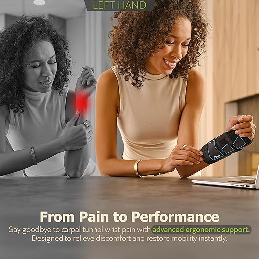 ZOFORE SPORT Premium Carpal Tunnel Wrist Brace Night Support – Wrist Brace for Carpal Tunnel with Metal Splint – Pain Relief for Men & Women - Left Hand - SM