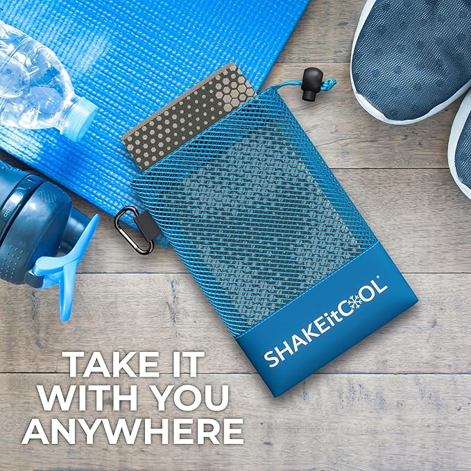 SHAKEitCOOL Extended Size Cooling Towel โ Be Cool in Style - Heat Relief, Soft, Lightweight, Sun Protection, Easy Clean - Perfect for Biking, Hiking, Running, Yoga, Golf, Gardening - Green Camo M