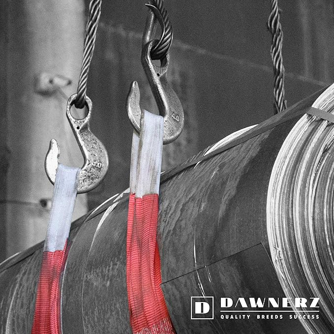 Industrial Lifting Sling 11000 Lbs Vertical WLL 10 ft - Eye and Eye Flat Polyester Web Lifting Sling - Crane Synthetic Strap for Construction, Boat Strap (5.9" x 10')