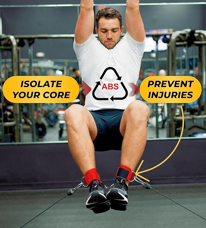 Ankle Straps for Cable Machines (Pair) – Adjustable Padded Ankle Cuffs for Glute & Leg Workouts – Kickbacks, Leg Extensions, Hip Abductors & Lower Body Exercises