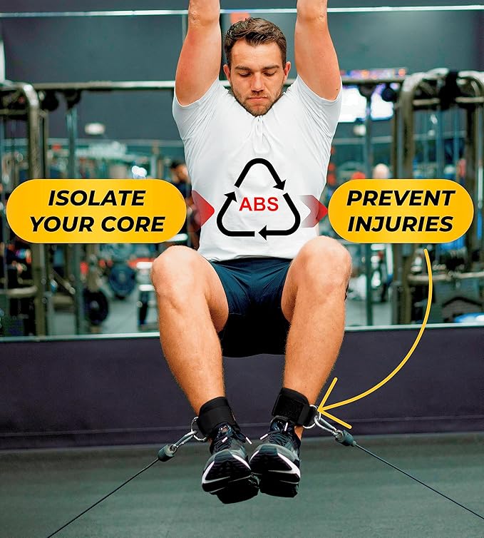 Ankle Straps for Cable Machines (Pair) – Adjustable Padded Ankle Cuffs for Glute & Leg Workouts – Kickbacks, Leg Extensions, Hip Abductors & Lower Body Exercises