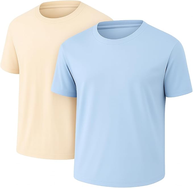 6-Pack Bulk Men’s T-Shirts – Soft Pre-Shrunk Premium Cotton, Short Sleeves, Reinforced Collar, Crew Neck, Casual Fit