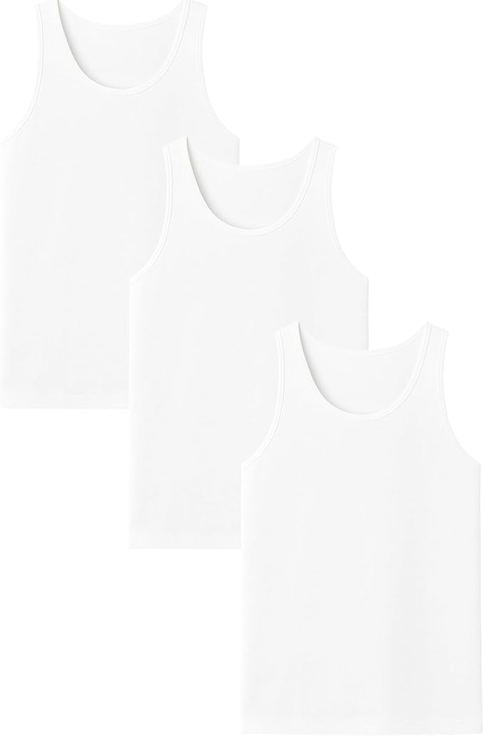 POFF Men’s Tank Top 3-Pack – Sleeveless Shirts for Gym & Workout, 100% Cotton Muscle Fit, Breathable Athletic Wear