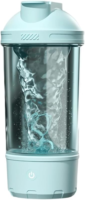 Electric Protein Shaker Bottle Automatic Stirring Mug Tritan Materia Cup Sports Health Cup Waterproof Rechargeable Cup (Green)