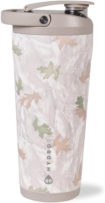 HydroJug 24 oz New Stainless Steel Shaker – Insulated, Leakproof, BPA-Free with Silent Mixing Grate – No Clumps, No Noise – Premium Shaker for Fitness, Sports & Everyday Use, Camo