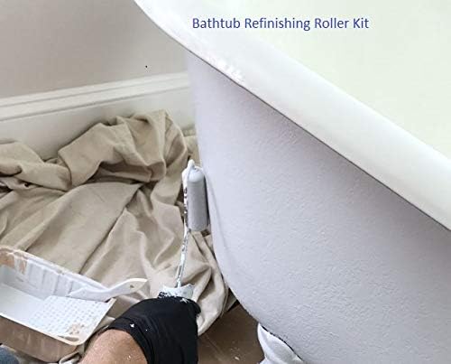 Foam Paint Roller Set with 6-Inch High-Density Foam Mini Roller Cover Refills, Roller Frame and Tray, Bathtub Refinishing Roller Kit, Wall Tile Paint Roller, Pack of 8