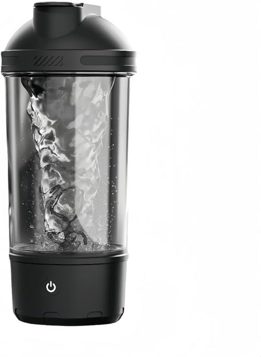 Electric Protein Shaker Bottle Automatic Stirring Mug Tritan Materia Cup Sports Health Cup Waterproof Rechargeable Cup (Black)