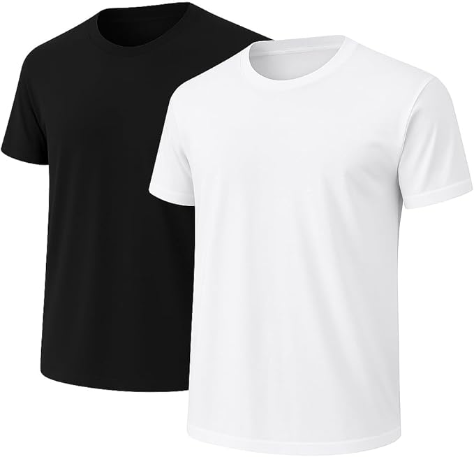 6-Pack Bulk Men’s T-Shirts – Soft Pre-Shrunk Premium Cotton, Short Sleeves, Reinforced Collar, Crew Neck, Casual Fit