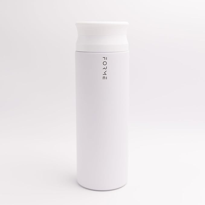 FORME - Shaker, 700ml Stainless Steel Protein Shaker, Double Walled Vacuum Insulated, Cold and Hot Drinks, Silent & Leak Proof, Fits Most Cup Holders (Chalk)