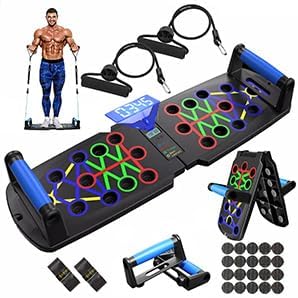 Push Up Board for Men, Push Up Bar at Home Workout Equipment, Pushup Handles Home Gym Exercise Fitness Equipment Portable Foldable with Counter and Wrist guards