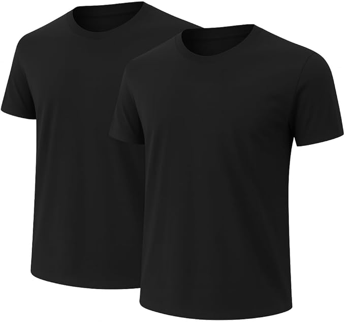 6-Pack Bulk Men’s T-Shirts – Soft Pre-Shrunk Premium Cotton, Short Sleeves, Reinforced Collar, Crew Neck, Casual Fit