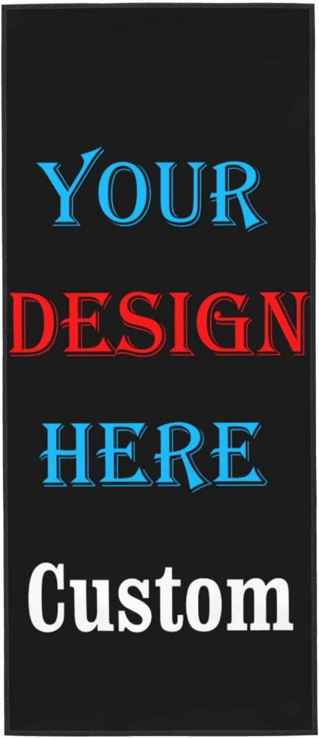 Custom Microfiber Towel, Personalized Hand Towel Design Your Own Soft Face Towel for Home Sports Gym Yoga Hotel 12x27.5in