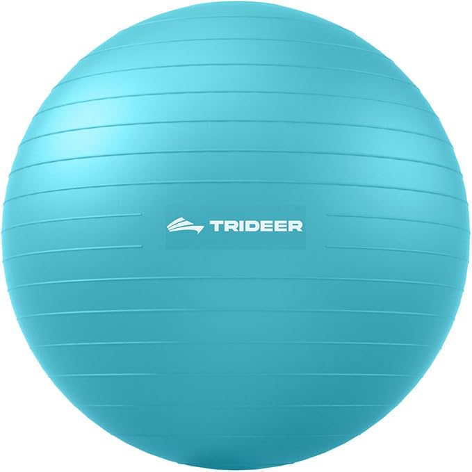 Trideer Extra Thick Yoga Ball Exercise Ball, 5 Sizes Gym Ball, Heavy Duty Ball Chair for Balance, Stability, Pregnancy, Quick Pump Included