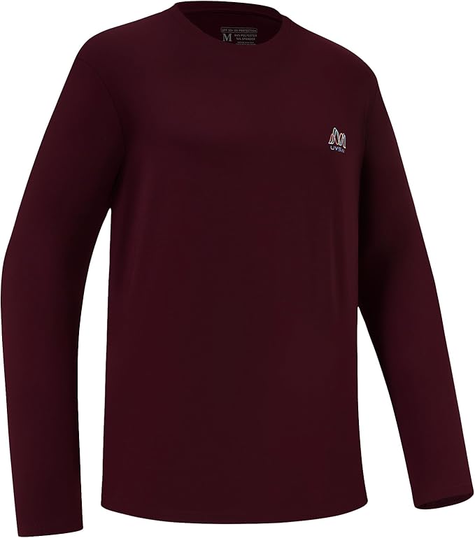 Men’s UPF 50+ Long Sleeve Performance T-Shirts Permanent UV Protective Quick Dry for Everyday Hiking Fishing Beach