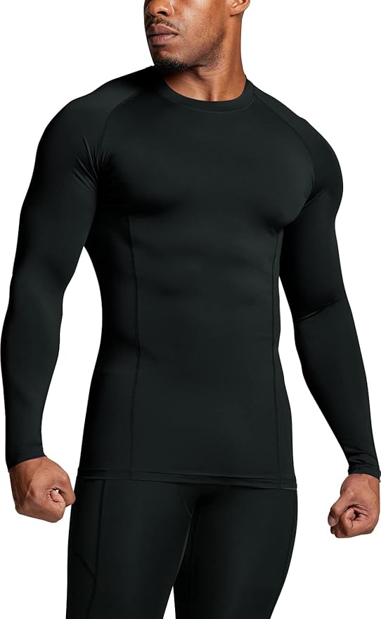 ATHLIO Men's UPF 50+ Long Sleeve Compression Shirts, Water Sports Rash Guard Base Layer, Athletic Workout Shirt