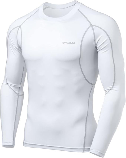 TSLA Men's UPF 50+ Compression Shirts, Cool Dry Long Sleeve Athletic Tops, Sports Baselayer Workout Shirt