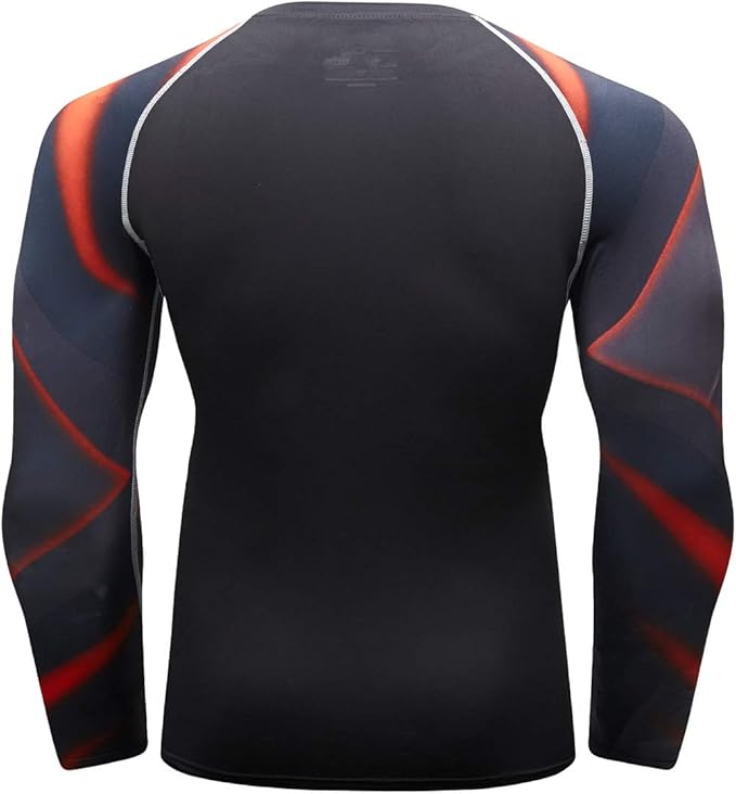 Men's Soft Fit Long Sleeve Workout Rashguard Cool Dry Compression Fitness Shirt