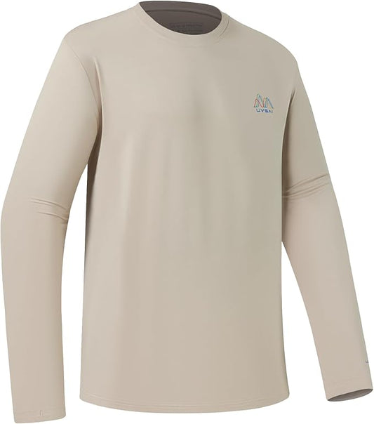 Men’s UPF 50+ Long Sleeve Performance T-Shirts Permanent UV Protective Quick Dry for Everyday Hiking Fishing Beach