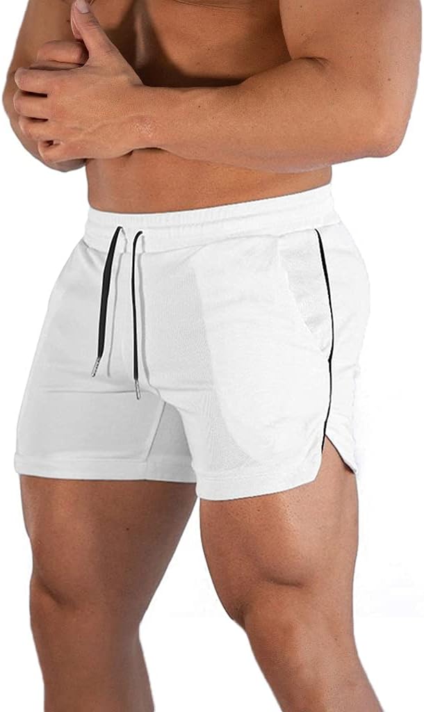 FLYFIREFLY Men's Gym Workout Shorts Running Lightweight Athletic Short Pants Bodybuilding Training