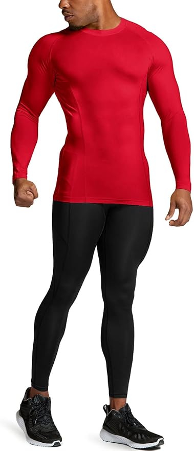 ATHLIO Men's UPF 50+ Long Sleeve Compression Shirts, Water Sports Rash Guard Base Layer, Athletic Workout Shirt