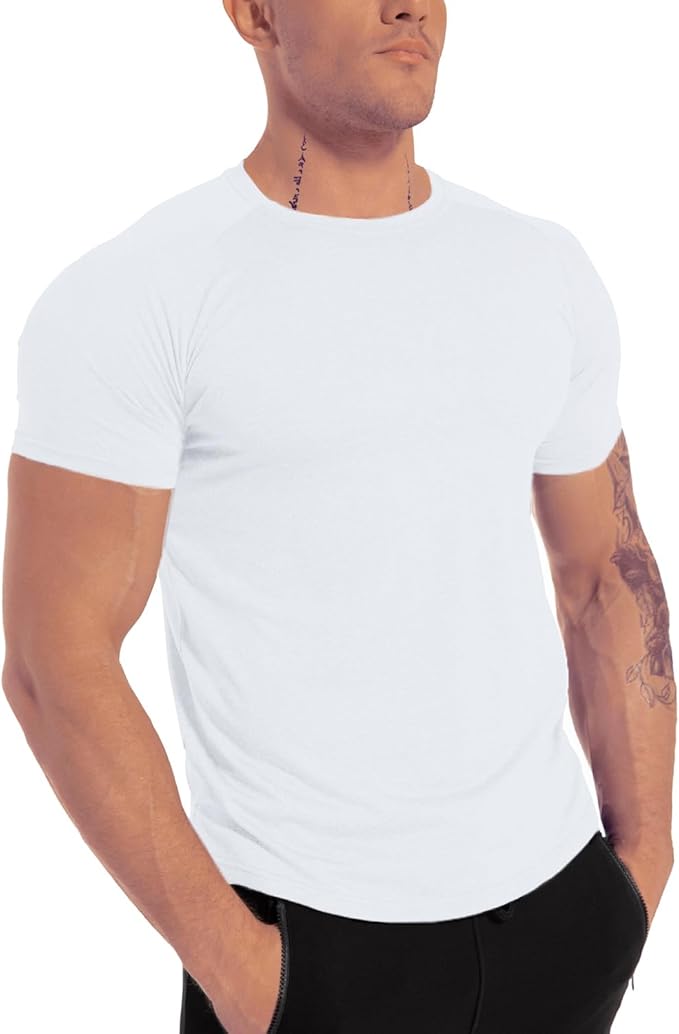 Men's 3pack Dry Fit Workout Gym Short Sleeve T Shirt Moisture Wicking Active Athletic Performance Running Shirts