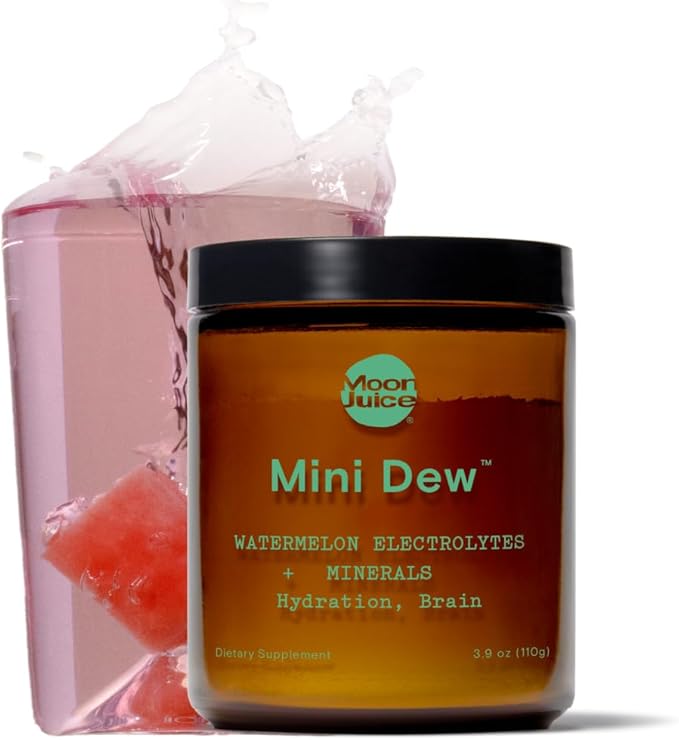 Moon Juice Mini Dew Electrolytes Powder - Sugar Free Minerals & Electrolyte Hydration Powder for Instant Hydration & Brain Support - Magnesium, Calcium, Potassium, Pink Salt, Watermelon, 30 Servings